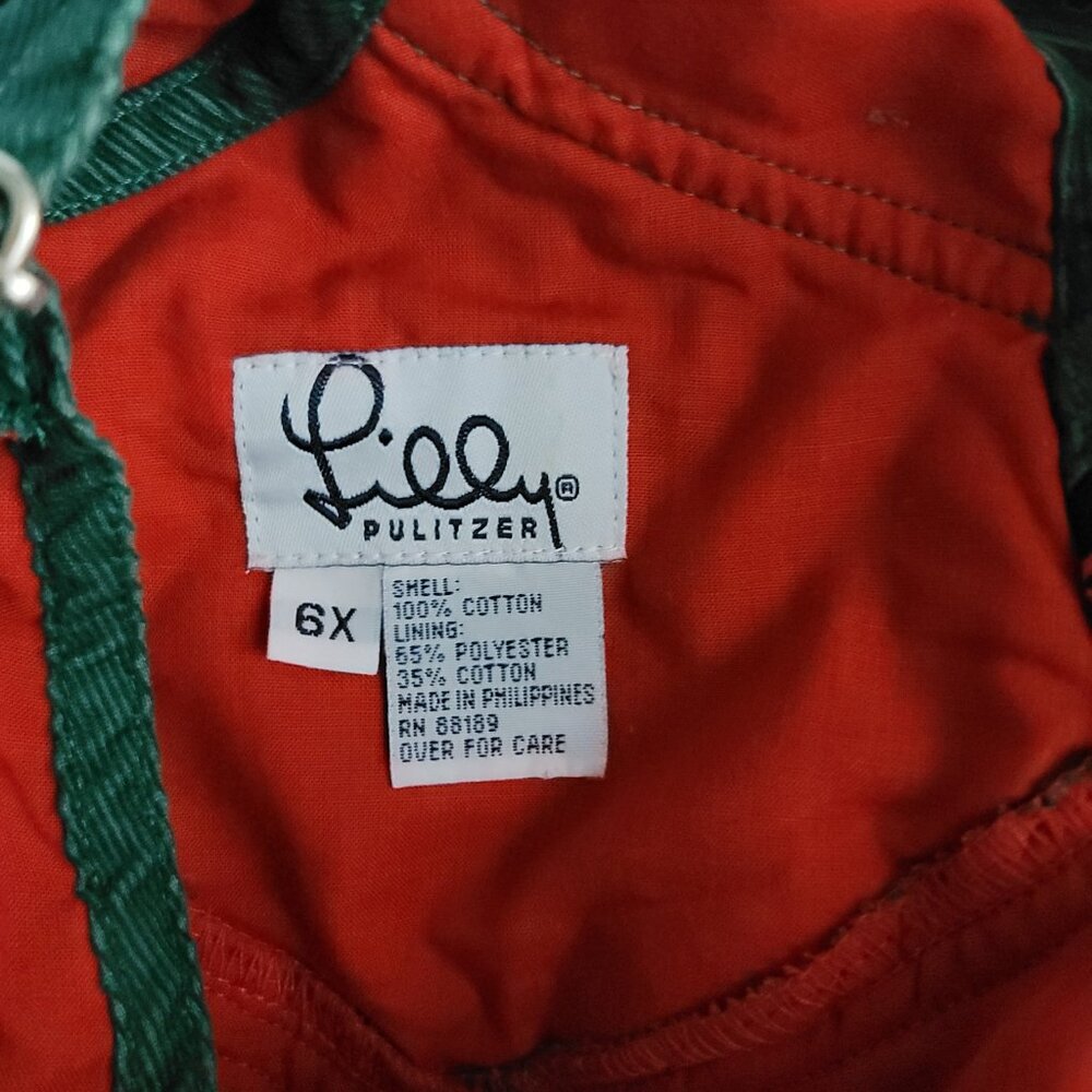 Lilly Pulitzer Scottie Dogs Corduroy Overalls Size 6X - Picture 10 of 11